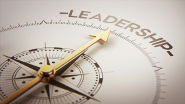 Compass pointing towards leadership